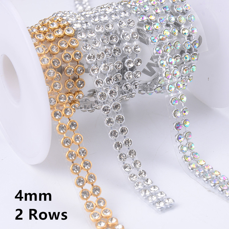 4mm 2/5/10 Rows Crystal Clear  - Hotfix Rhinestone Sheet 评论和价格