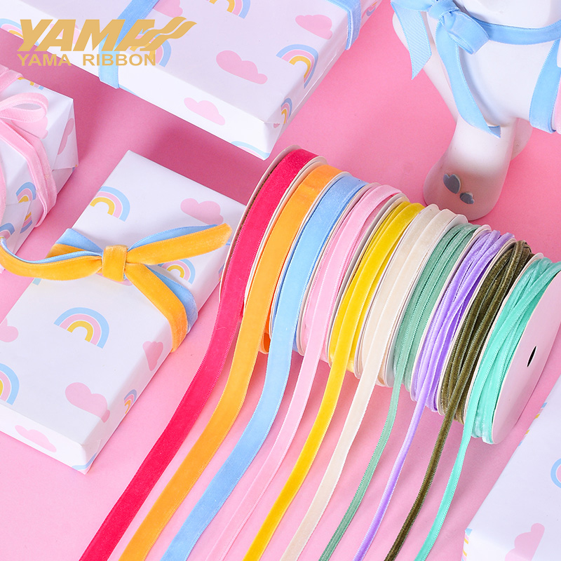 YAMA-Monochrome Velvet Ribbon, - Velvet Ribbon Roll 评论和价格