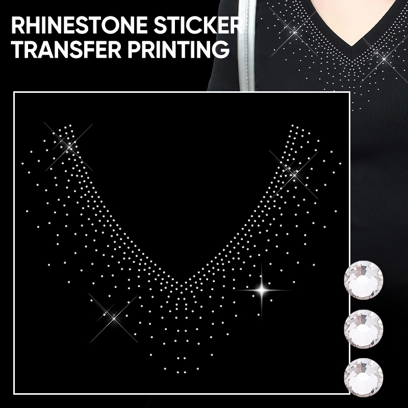 QIAO 1/2/4/6Pcs V-Neck Glitter - Hotfix Rhinestone Sheet 评论和价格