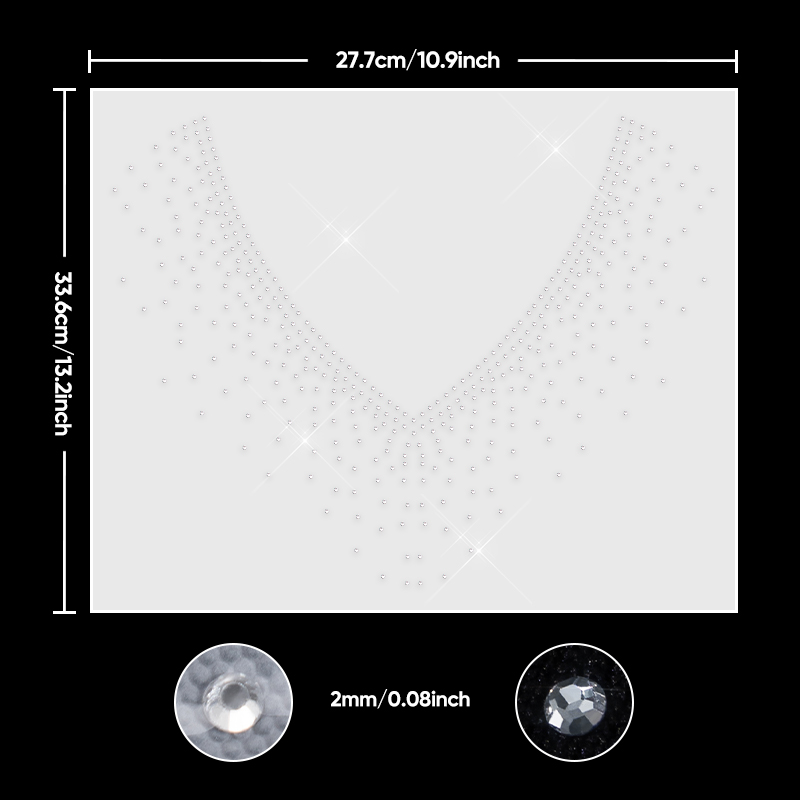 QIAO 1/2/4/6Pcs V-Neck Glitter - Hotfix Rhinestone Sheet 评论和价格